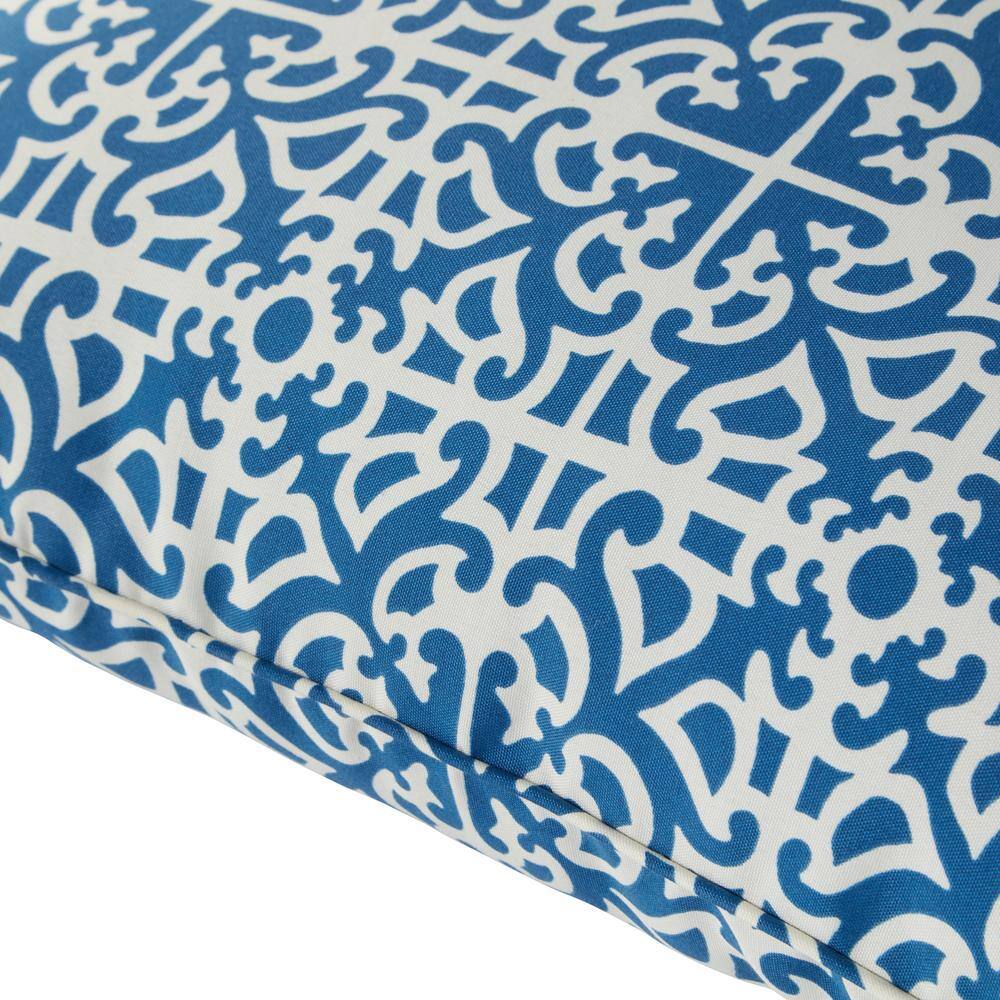 Indigo Lattice 24" Box Foam Fill Outdoor Chair Cushion Set
