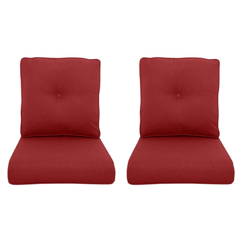 Duraolex 22 in. x 25 in. x 4 in. 4-Piece Deep Seating Outdoor Lounge Chair Cushion and Back Pillow in Red price history on PriceWatchPro