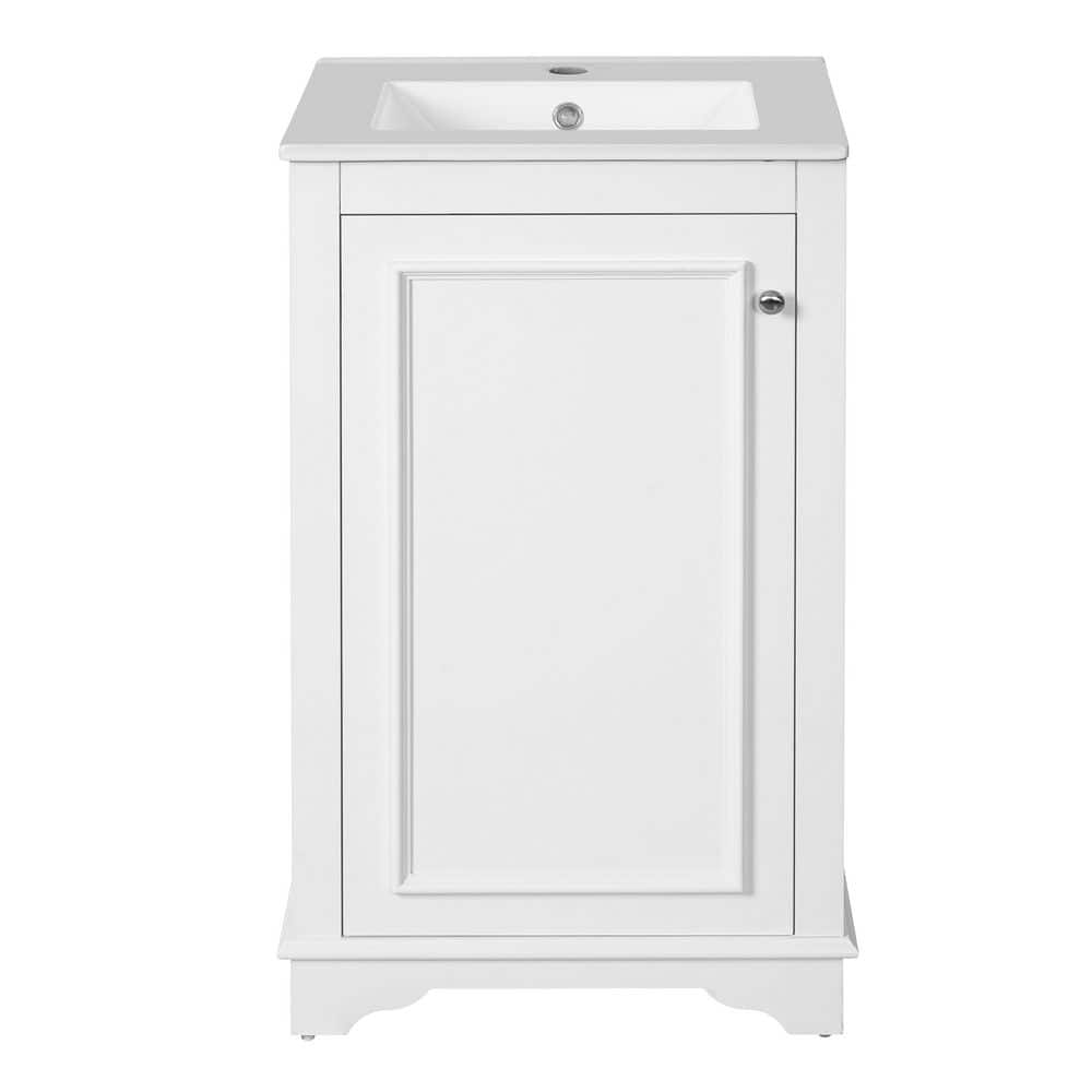 20 in. Freestanding White Bath Vanity with White Ceramic Top Soft Closing Door and Adjustable Shelf price history on PriceWatchPro