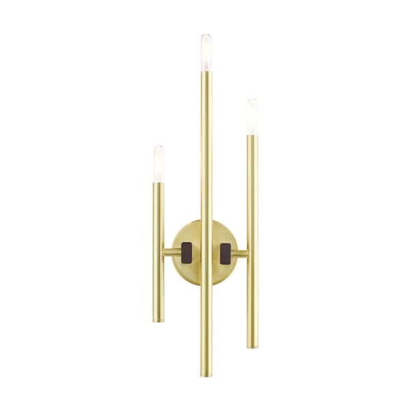 Livex Lighting Denmark 3 Light Satin Brass ADA Triple Sconce