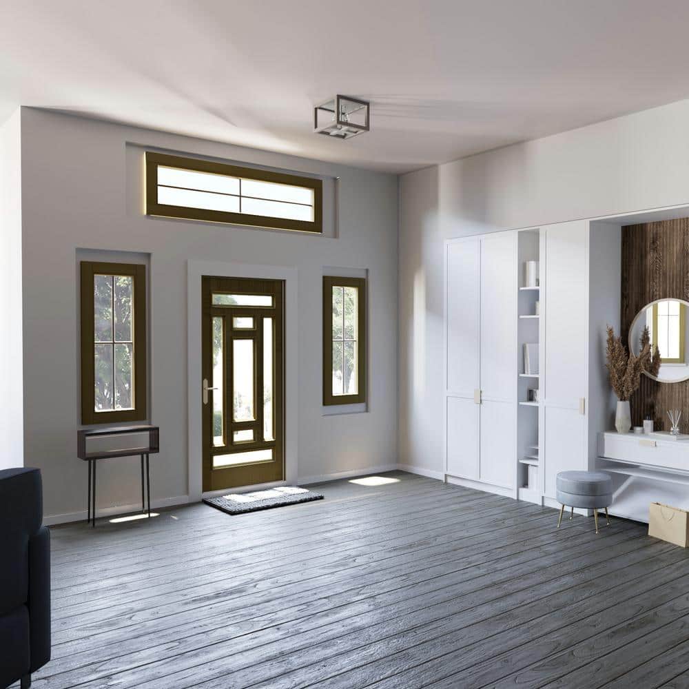 Brushed Nickel and Bleached Wood 4-Light Flush Mount Ceiling Fixture