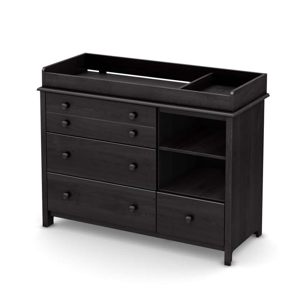 Gray Oak 47" Transitional Changing Table Dresser with Drawers