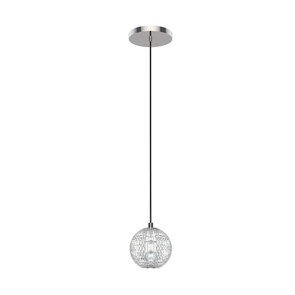 ALORA Marni 5 in. 1 Light 5-Watt Polished Nickel Integrated LED Pendant Light
