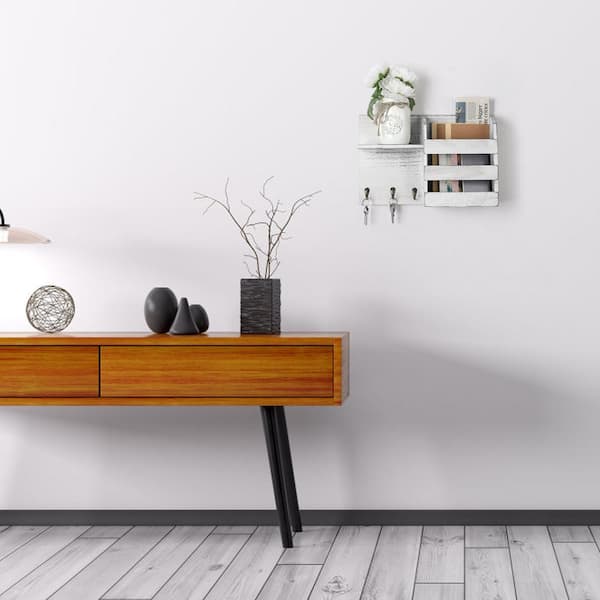 Cielo L+M shelves and three hooks · White – Woodendot