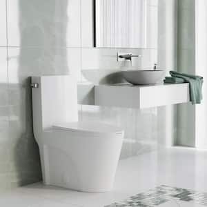 St. Tropez 1-Piece 1.28 GPF Single Flush Elongated Toilet in White Seat Included