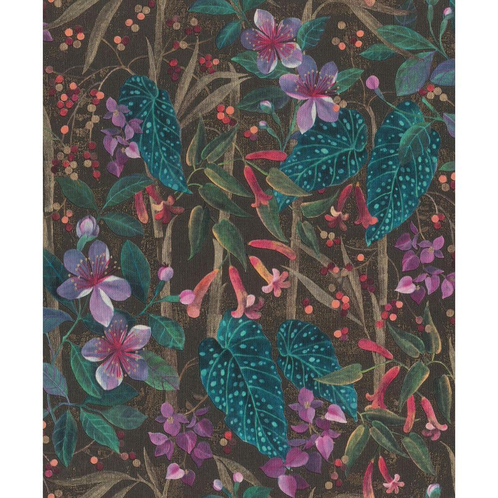 Kalina Black Floral Fruits Wallpaper price history on PriceWatchPro