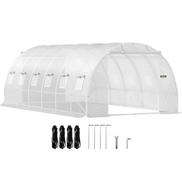 VEVOR Walk-in Tunnel Greenhouse 10 ft. W x 20 ft. D x 7 ft. H Portable Plant Greenhouse with Zippered Doors & Roll-up Windows
