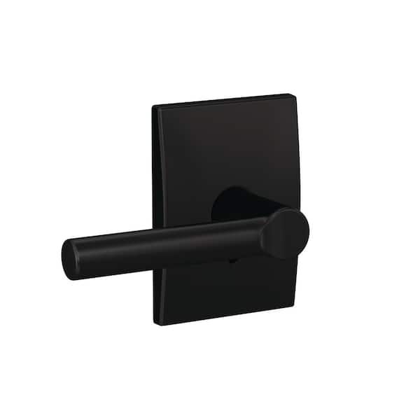 Schlage Custom Broadway Matte Black Century Trim Dummy Door Lever (2-pack)