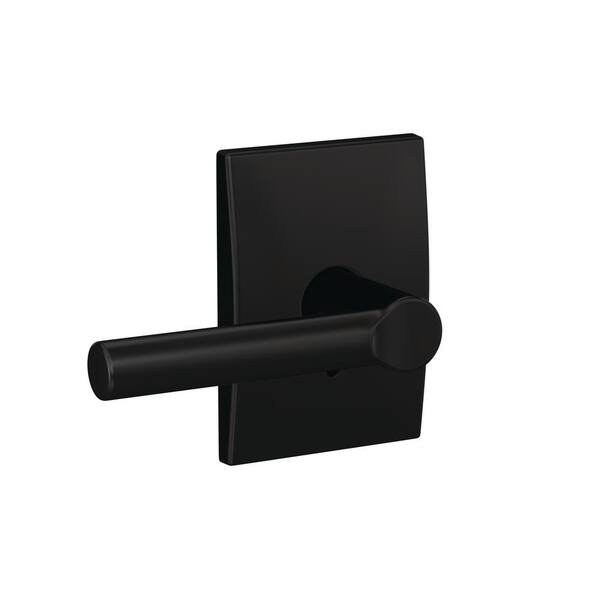 Schlage Custom Broadway Matte Black Century Trim Combined Interior Door Lever