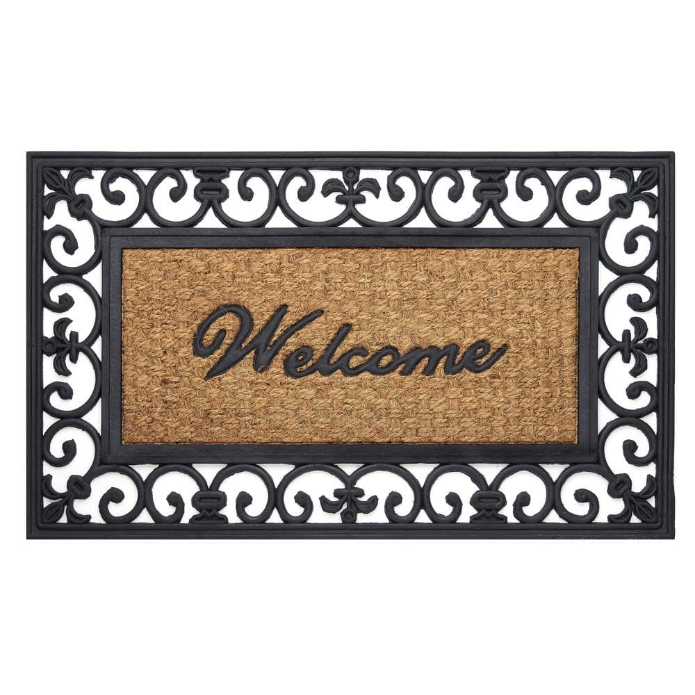 Fleur De Lis 18 in. x 30 in. Wrought Iron Rubber Floor Mat price history on PriceWatchPro