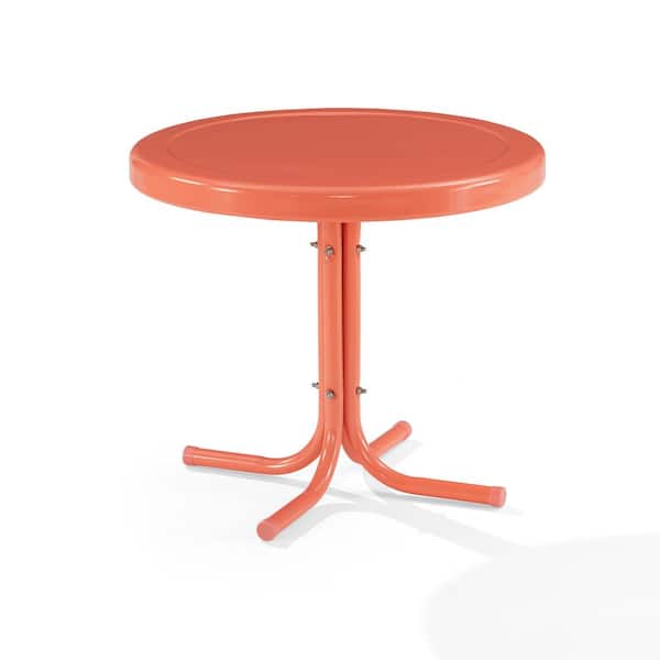 CROSLEY FURNITURE Griffith Coral Round Metal Outdoor Side Table