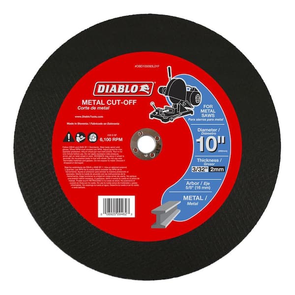 DIABLO 10 in. x 3/32 in. x 5/8 in. Metal Cut-Off Disc (5-Pack)