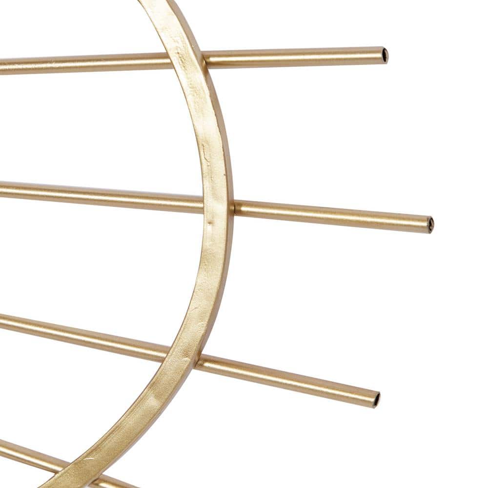 Gold Handmade Abstract Starburst Round Wall Mirror, 22" x 34"