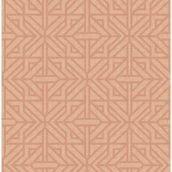 A-Street Prints Hesper Rust Red Geometric Wallpaper Sample