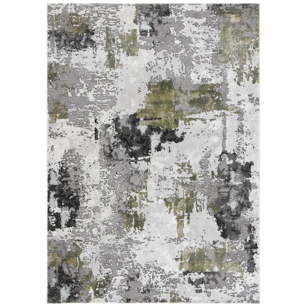 SAFAVIEH Craft Gray/Green Doormat 3 ft. x 5 ft. Gradient Abstract Area Rug