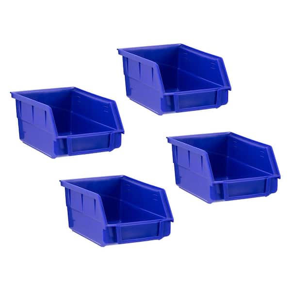 NewAge Products Steel Slatwall Blue Parts Bins (4-Pack)