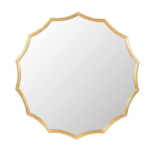 Miscool Anky 40 in. W x 40 in. H Iron Framed Gold Wall Mounted Decorative Mirror