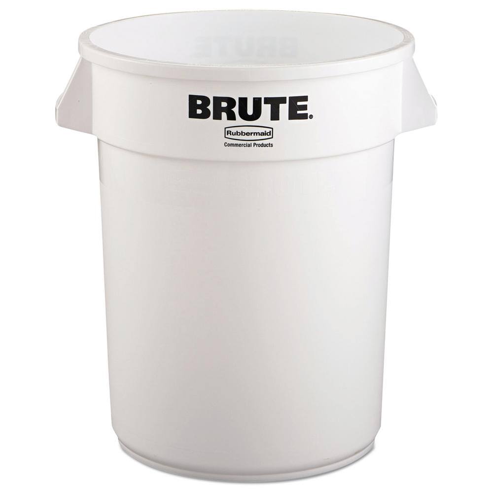 White 20-Gallon Round Plastic Touchless Trash Can