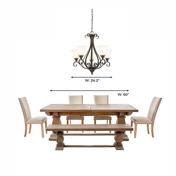 Hampton Bay Westwood 5-Light Oil-Rubbed Bronze Chandelier with