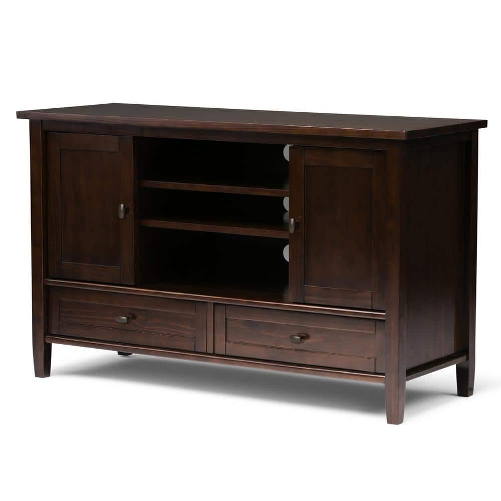 Tobacco Brown Solid Pine 47" TV Media Stand with Cabinets
