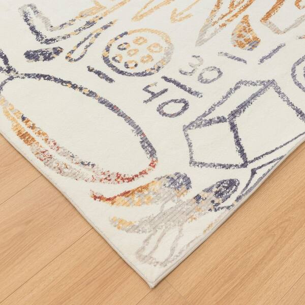 Sportsglyphs Blue 2 ft. x 3 ft. Area Rug