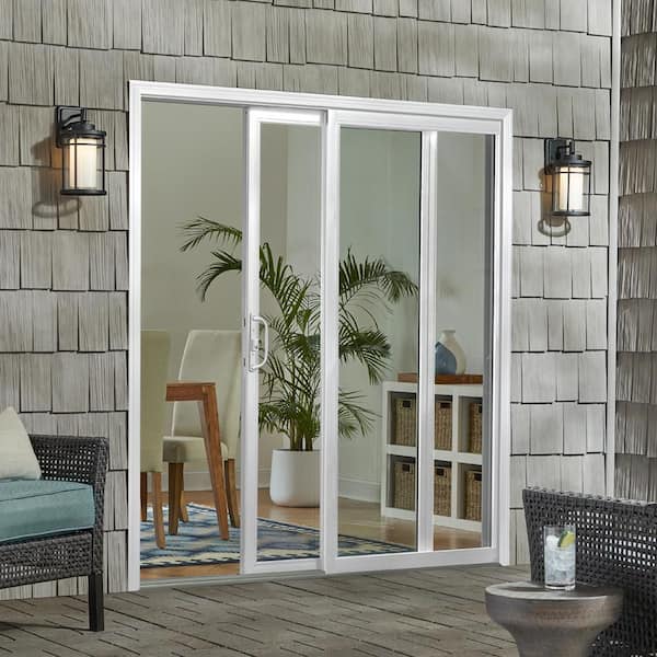 70 Series 72 in. x 80 in. White Reversible Handing Vinyl Sliding Patio Door, Low-E Glass, DP30