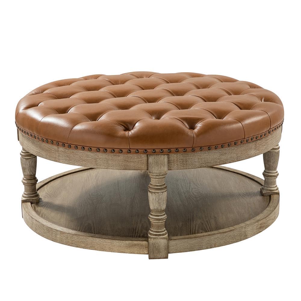 Camel tufted deals ottoman