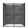 CRAFT + MAIN Lagoon Double Roller 60 in L x 30 in W x 78 in H Left Drain Alcove Shower Stall Kit in Slate and Matte Black Hardware GFS6030LGMB-SLL