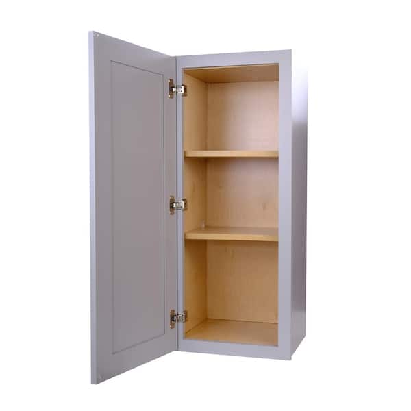 Bremen Cabinetry Bremen 21 in. W x 12 in. D x 36 in. H Gray Plywood Assembled Wall Kitchen Cabinet with Soft-Close