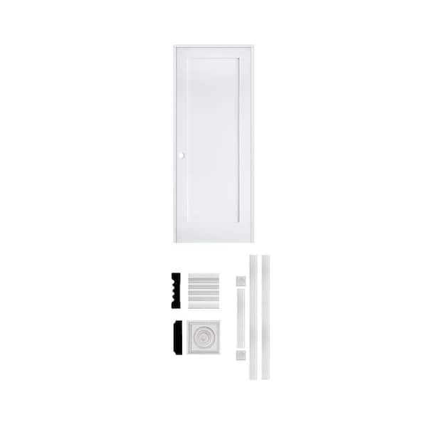 30 in. x 80 in. Shaker 1-Panel Interior Door and 3/4 in. x 3 in. x 8 ft. Fluted Door Casing Bundle