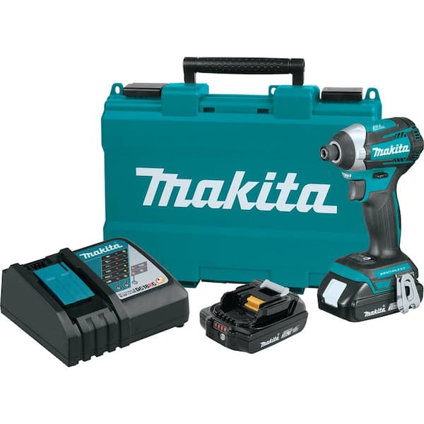 Makita 18-Volt LXT Compact Lithium-Ion Brushless 1/4 in. Cordless Quick-Shift Mode 3-Speed Impact Driver w/ (2) Batteries 2.0Ah