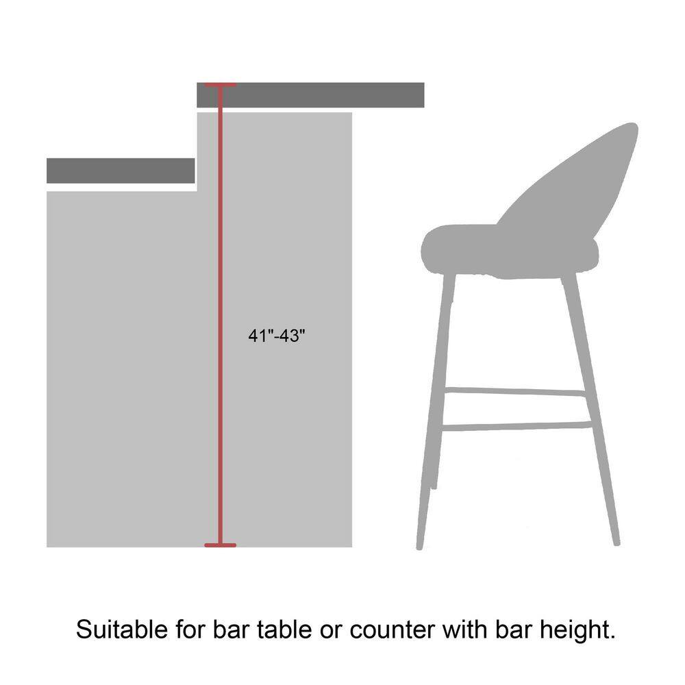 Contemporary Dark Gray Leatherette Barstool with Matte Metal Legs, Set of 2