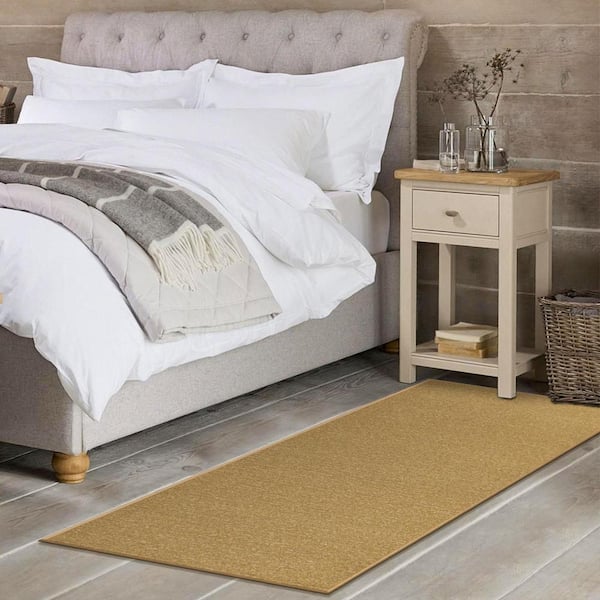 Ottohome Collection Non-Slip Rubberback Modern Solid Design 2x6 Indoor Runner Rug, 2 ft. 2 in. x 6 ft., Beige