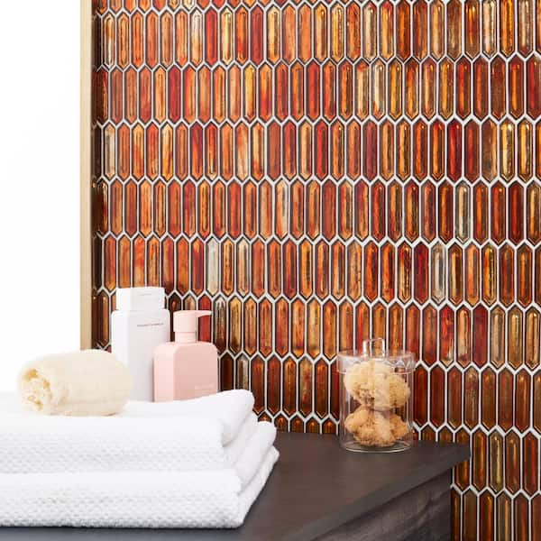 Ivy Hill Tile Fargin Sunset Elongated Hexagon 12 in. x 10 in. x 7mm  Polished Glass Mosaic Tile (0.82 sq. ft.) EXT3RD100218 - The Home Depot