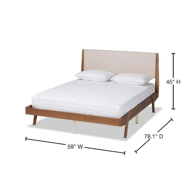 Baxton Studio Senna Beige and Walnut Brown Full Platform Bed 197