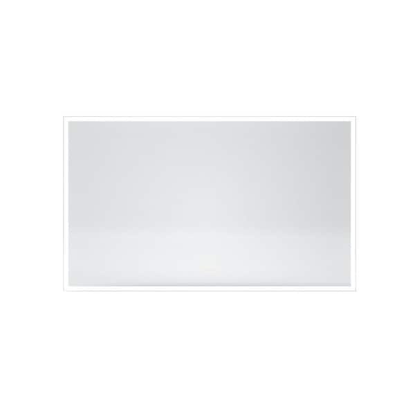 niveal Luna 60 in. W x 36 in. H Rectangular Frameless LED Wall Bathroom Vanity Mirror in Satin Sliver