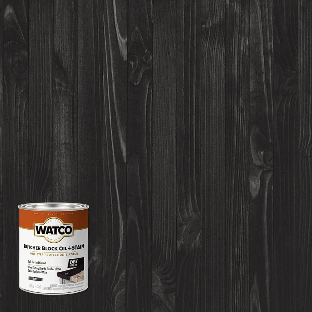 Watco 1 Pint Butcher Block Oil In Ebony 4 Pack 359023 The Home Depot   Ebony Watco Butcher Block Oils 359023 64 1000 