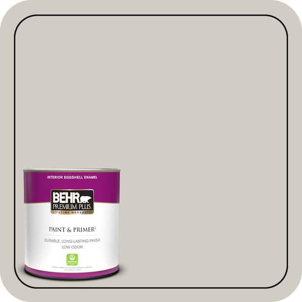 BEHR PREMIUM PLUS 1 qt. Home Decorators Collection #HDC-NT-20 Cotton Grey Eggshell Enamel Low Odor Interior Paint & Primer