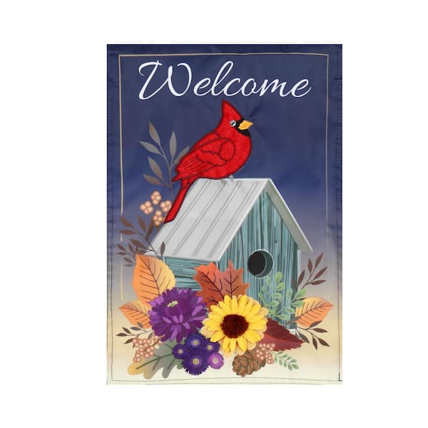 Meadow Creek 12 in. x 18 in. Welcome Fall Birdhouse Garden Flag