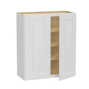 Grayson Pacific White Painted Plywood Shaker Assembled 3 Shelf Wall Kitchen Cabinet Sft Cs 30 in W x 12 in D x 36 in H