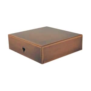 Eazy-Cap 4 in. x 4 in. Copper Stainless Steel Modern Low-Profile Flat Top Post Cap (Pack of 12)
