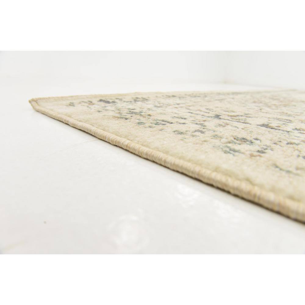 Cream and Beige Medallion Synthetic 9' x 12' Area Rug