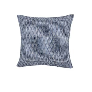 Modern Blue Diamond Geometric Cozy Polyester Fill 20 in. x 20 in. Throw Pillow