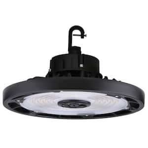 1.5 ft. 750-Watt Equivalent 240-Watt Integrated LED Dimmable Black Round UFO High Bay Light Fixture CCT Lumen Selectable