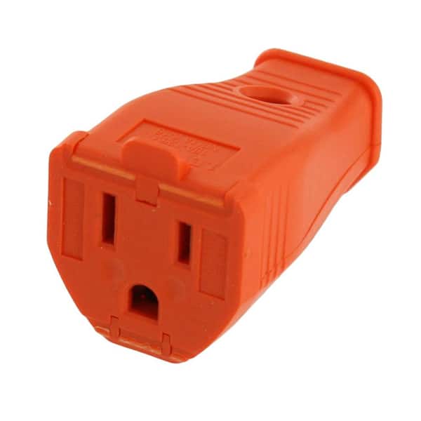 15 Amp 125-Volt 3-Wire Grounding Connector, Orange 3W102-OR