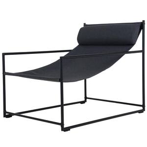 Black 1-Piece Sling Outdoor Chaise Lounge