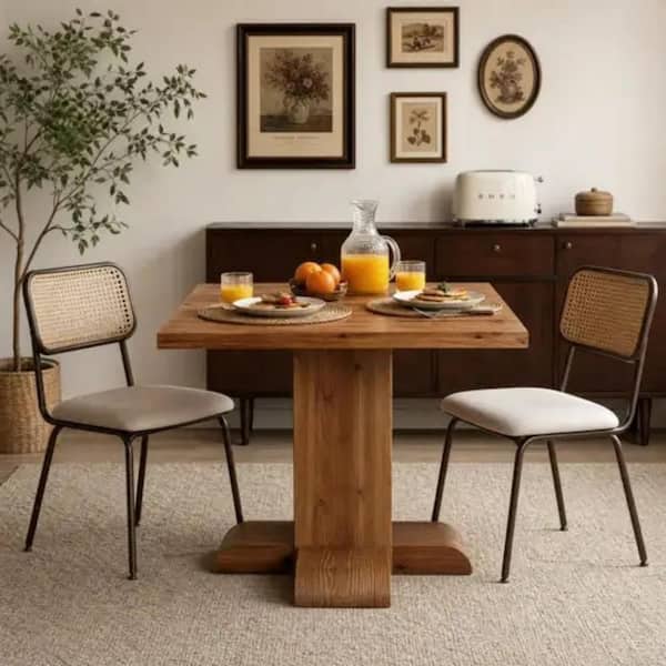 TRIBESIGNS WAY TO ORIGIN Rustic Brown Solid Wood 31.5 in. Pedestal