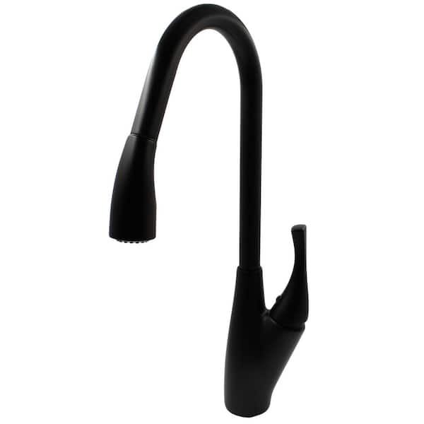 Unbranded Dual Action Single-Handle Pull-Down Kitchen Faucet in Matte Black