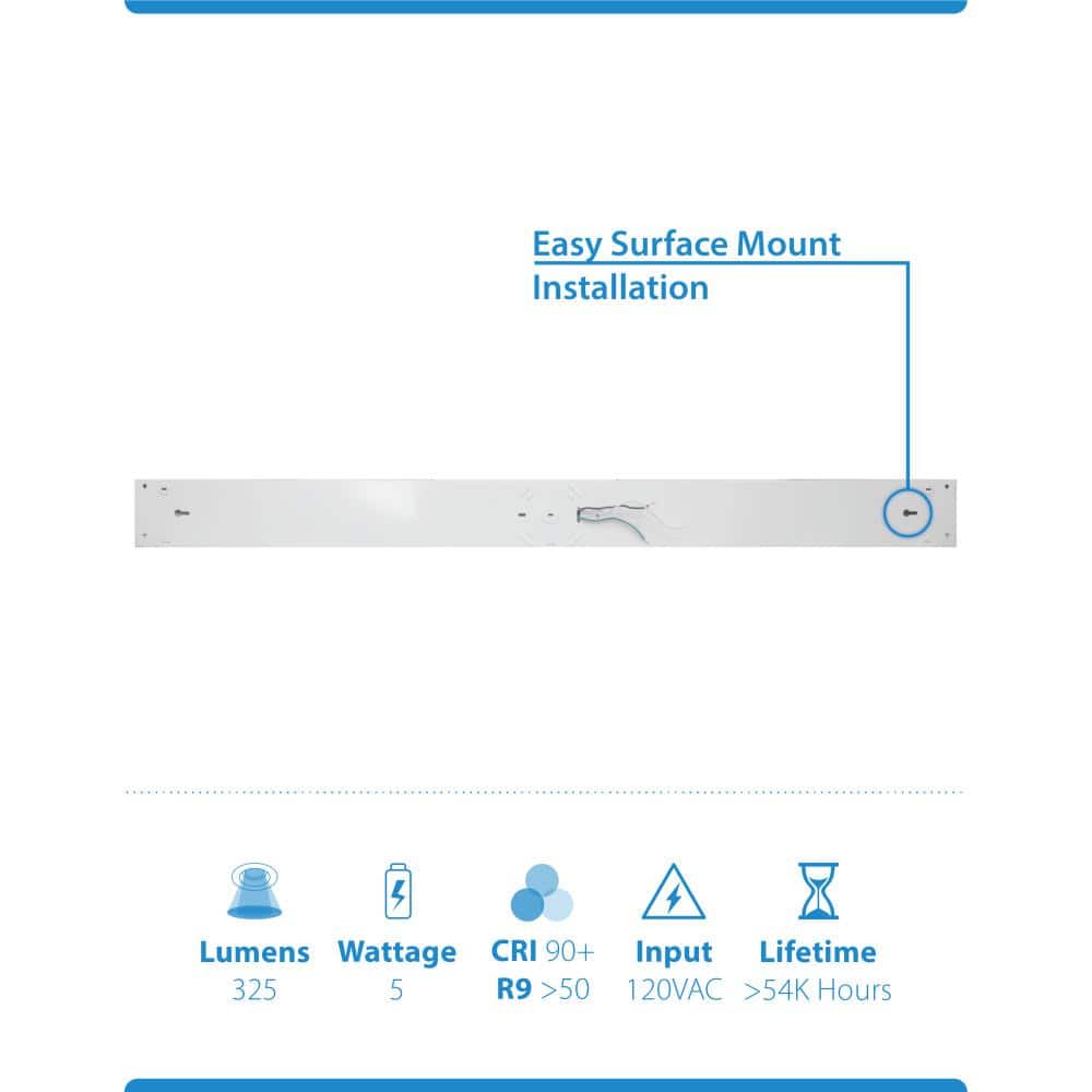 42-Inch White Adjustable LED Under Cabinet Light Bar