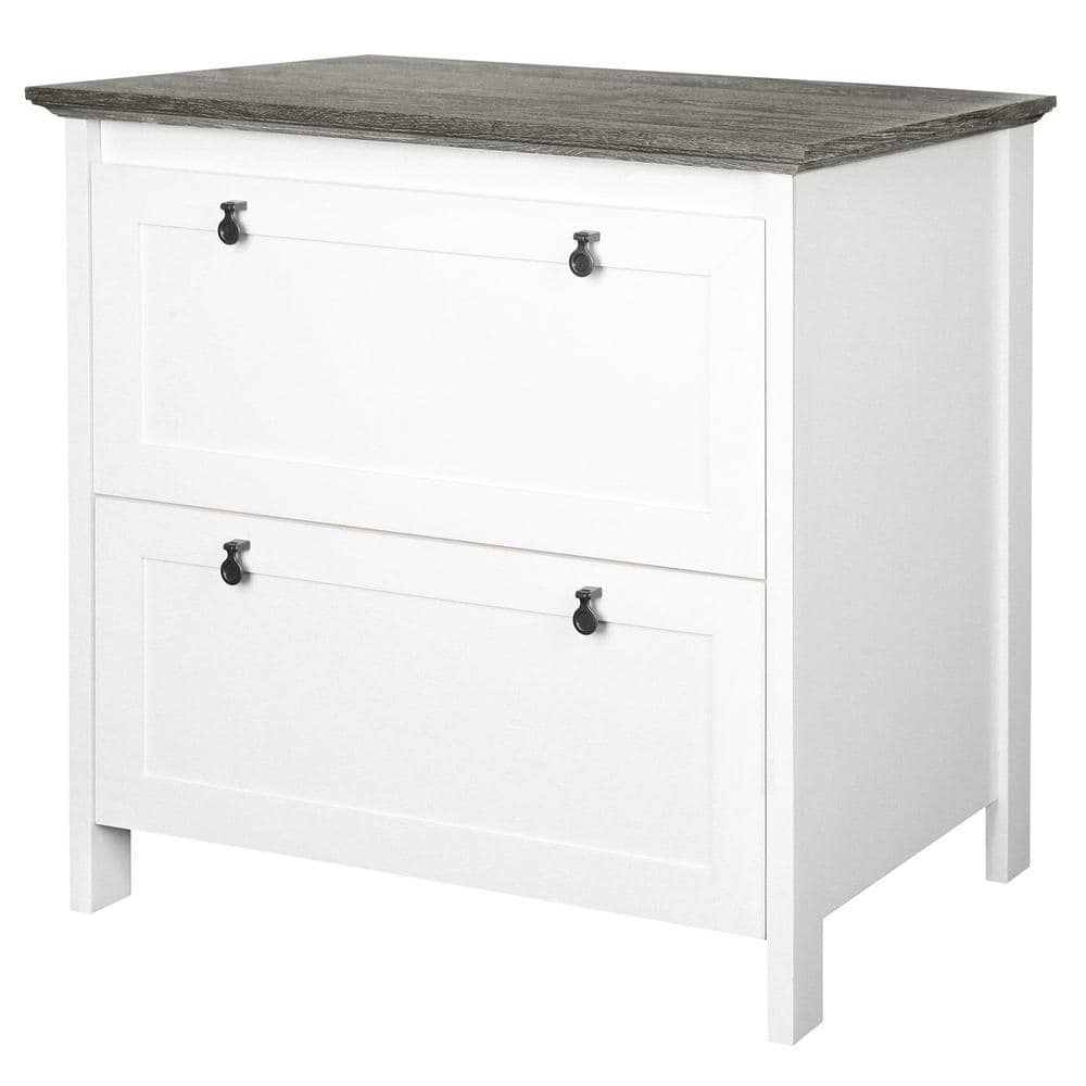 Bush Furniture Broadview 32-in x 42-in White Square Bar Cabinet